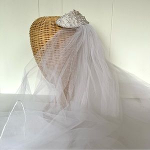 Vintage Faux Pearl Wedding Veil